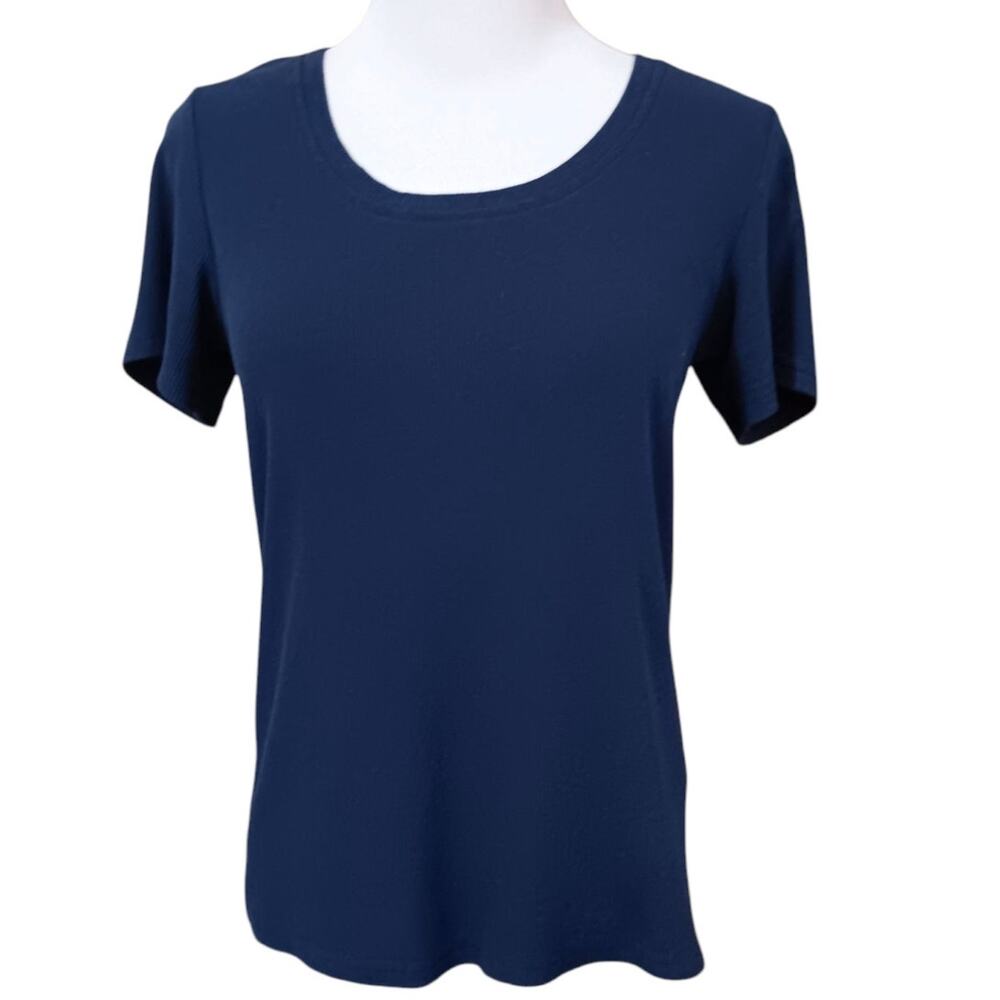 Y2K 2000s 90s Vintage Ribbed Knit Tee Shirt Top‎ S Whimsigoth Grunge Retro Basic
